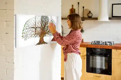 Pizarra magnética de pared con rotulador diseño raíz de árbol