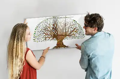 Pizarra magnética de pared con rotulador diseño raíz de árbol