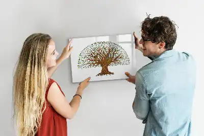 Pizarra magnética de pared con rotulador diseño raíz de árbol