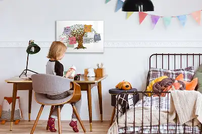 Pizarra magnética de pared con rotulador diseño raíz de árbol