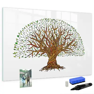 Pizarra magnética de pared con rotulador diseño raíz de árbol