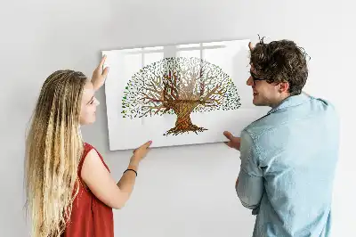 Pizarra magnética de pared con rotulador diseño raíz de árbol