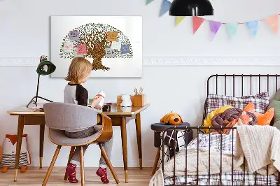 Pizarra magnética de pared con rotulador diseño raíz de árbol