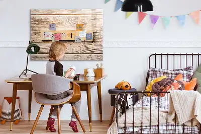 Pizarra magnética de pared con diseño de texto familia y rotulador