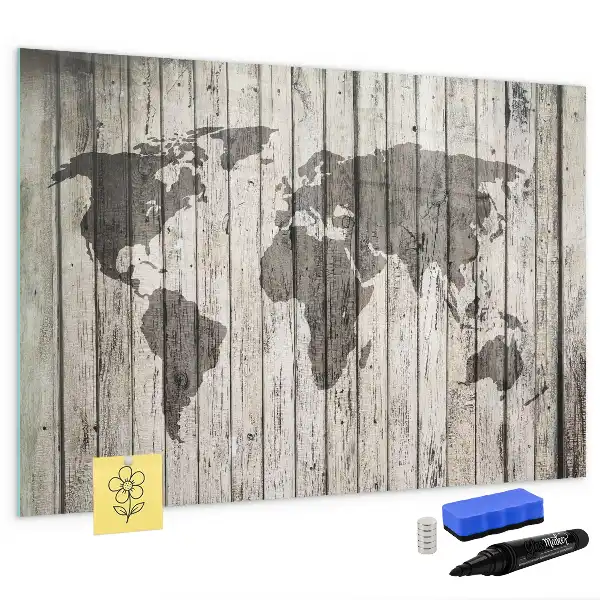Mapa del mundo pizarra magnética de pared con rotulador