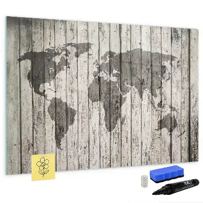 Mapa del mundo pizarra magnética de pared con rotulador