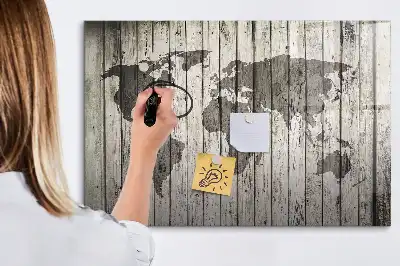 Mapa del mundo pizarra magnética de pared con rotulador