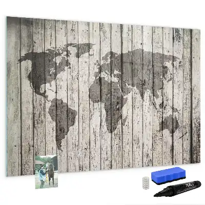 Mapa del mundo pizarra magnética de pared con rotulador