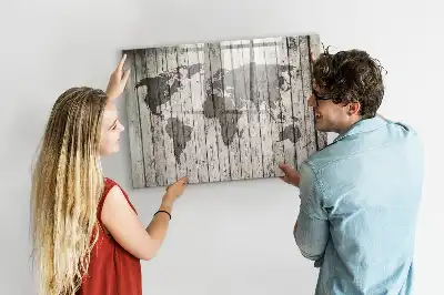 Mapa del mundo pizarra magnética de pared con rotulador