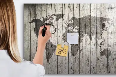 Mapa del mundo pizarra magnética de pared con rotulador