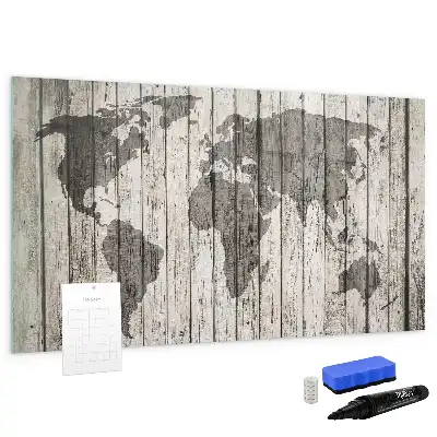 Mapa del mundo pizarra magnética de pared con rotulador