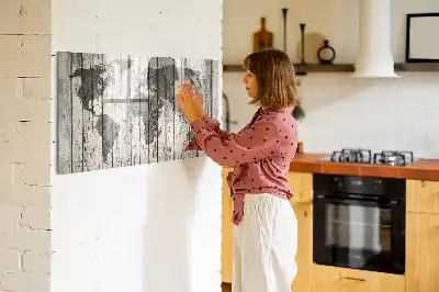 Mapa del mundo pizarra magnética de pared con rotulador