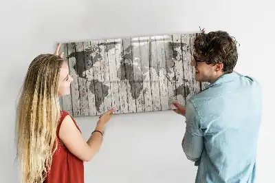 Mapa del mundo pizarra magnética de pared con rotulador
