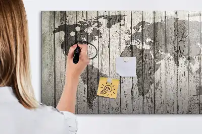 Mapa del mundo pizarra magnética de pared con rotulador