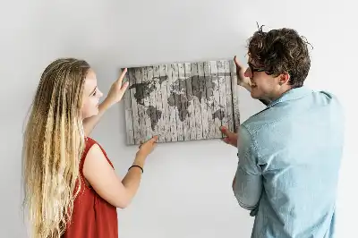 Mapa del mundo pizarra magnética de pared con rotulador
