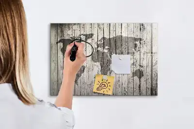 Mapa del mundo pizarra magnética de pared con rotulador