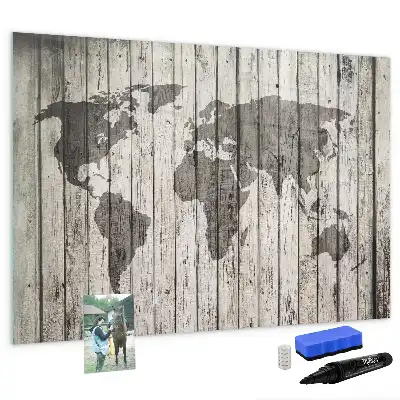 Mapa del mundo pizarra magnética de pared con rotulador