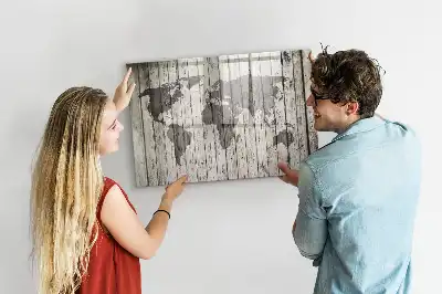 Mapa del mundo pizarra magnética de pared con rotulador