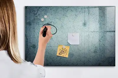 Mapa vintage pizarra magnética de pared con rotulador
