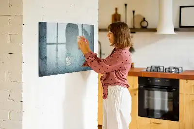 Mapa vintage pizarra magnética de pared con rotulador