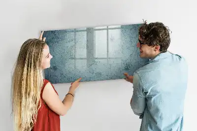 Mapa vintage pizarra magnética de pared con rotulador