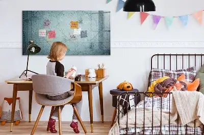 Mapa vintage pizarra magnética de pared con rotulador