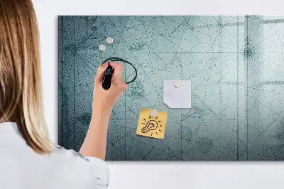 Mapa vintage pizarra magnética de pared con rotulador