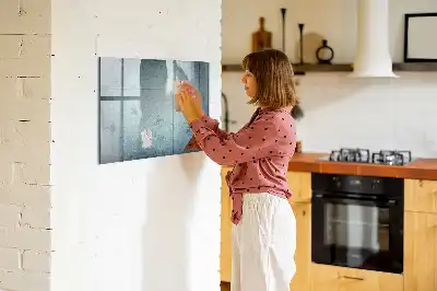 Mapa vintage pizarra magnética de pared con rotulador