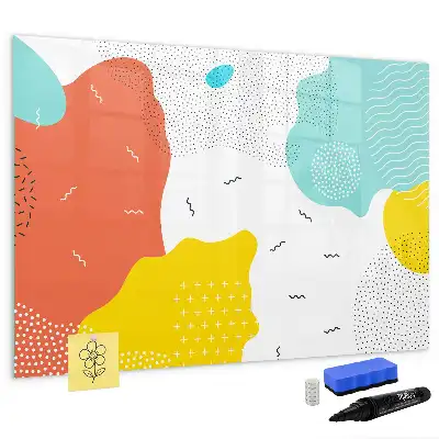 Pizarra borrable de cristal con imanes diseño Abstracción POP