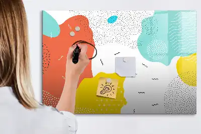 Pizarra borrable de cristal con imanes diseño Abstracción POP