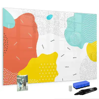 Pizarra borrable de cristal con imanes diseño Abstracción POP