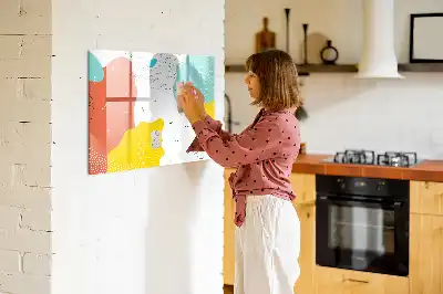 Pizarra borrable de cristal con imanes diseño Abstracción POP