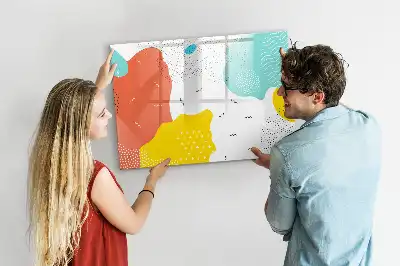 Pizarra borrable de cristal con imanes diseño Abstracción POP