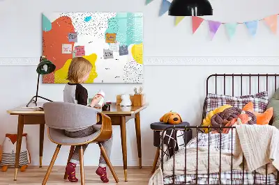Pizarra borrable de cristal con imanes diseño Abstracción POP