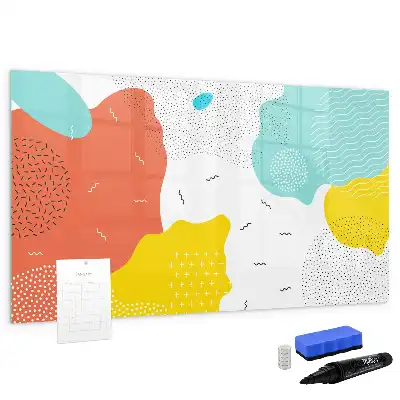 Pizarra borrable de cristal con imanes diseño Abstracción POP