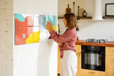 Pizarra borrable de cristal con imanes diseño Abstracción POP