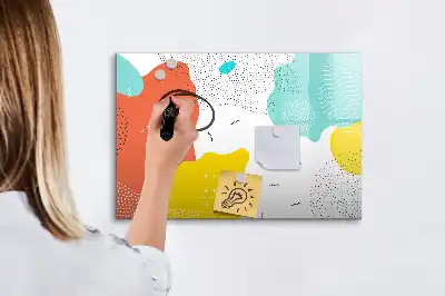 Pizarra borrable de cristal con imanes diseño Abstracción POP