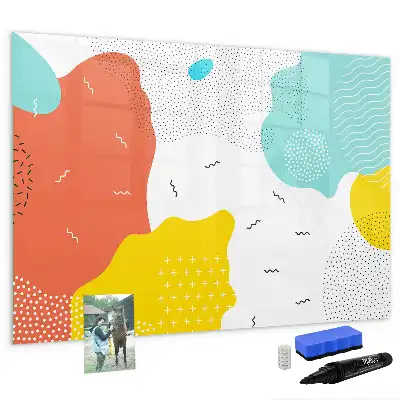 Pizarra borrable de cristal con imanes diseño Abstracción POP