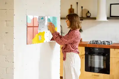 Pizarra borrable de cristal con imanes diseño Abstracción POP