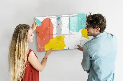 Pizarra borrable de cristal con imanes diseño Abstracción POP