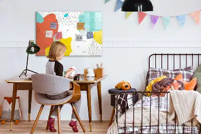 Pizarra borrable de cristal con imanes diseño Abstracción POP