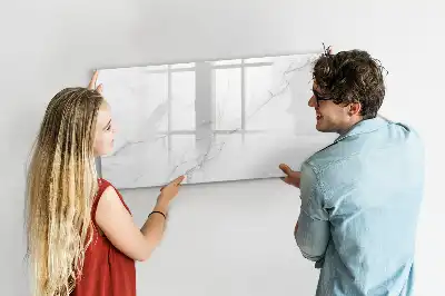 Pizarra de cristal magnética borrable diseño decorativo efecto mármol