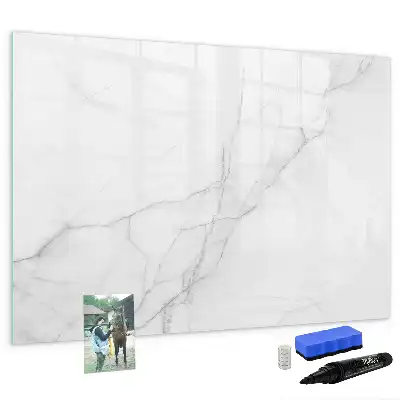 Pizarra de cristal magnética borrable diseño decorativo efecto mármol