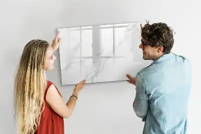 Pizarra de cristal magnética borrable diseño decorativo efecto mármol
