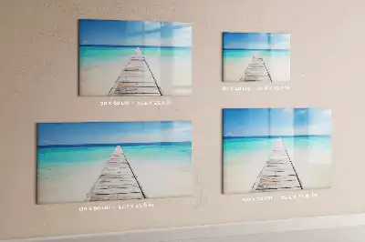 Pizarra borrable de cristal con imanes diseño isla tropical