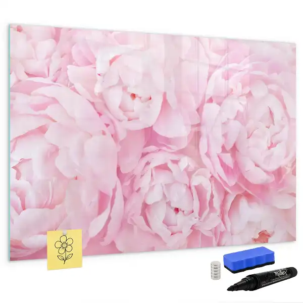 Pizarra magnética de pared diseño de flores abiertas con rotulador