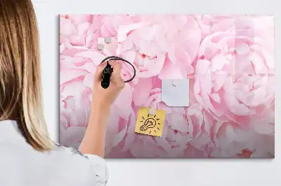 Pizarra magnética de pared diseño de flores abiertas con rotulador