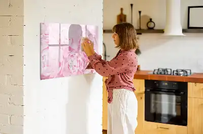 Pizarra magnética de pared diseño de flores abiertas con rotulador