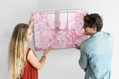 Pizarra magnética de pared diseño de flores abiertas con rotulador