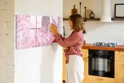 Pizarra magnética de pared diseño de flores abiertas con rotulador